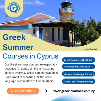 Greek Language Summer Courses in Cyprus, June 2024